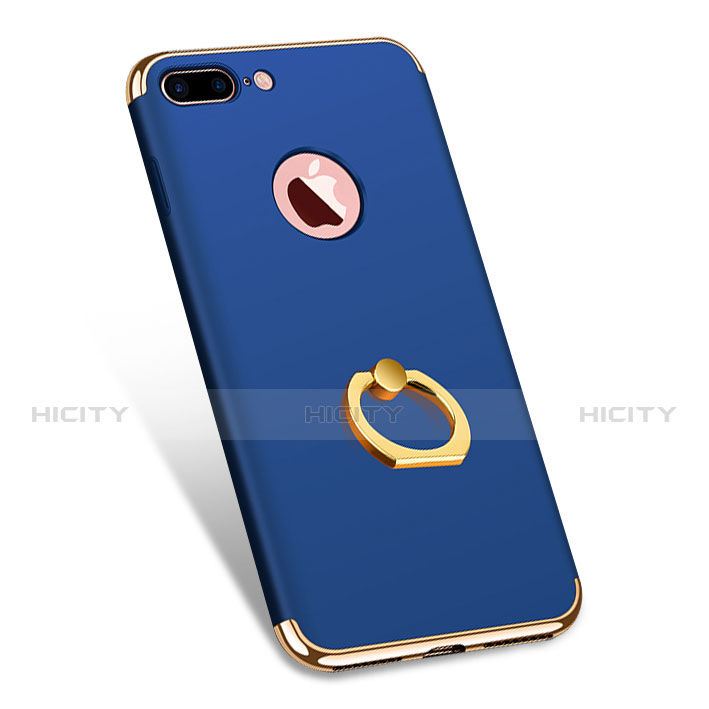 Custodia Lusso Metallo Laterale e Plastica F04 per Apple iPhone 7 Plus Blu