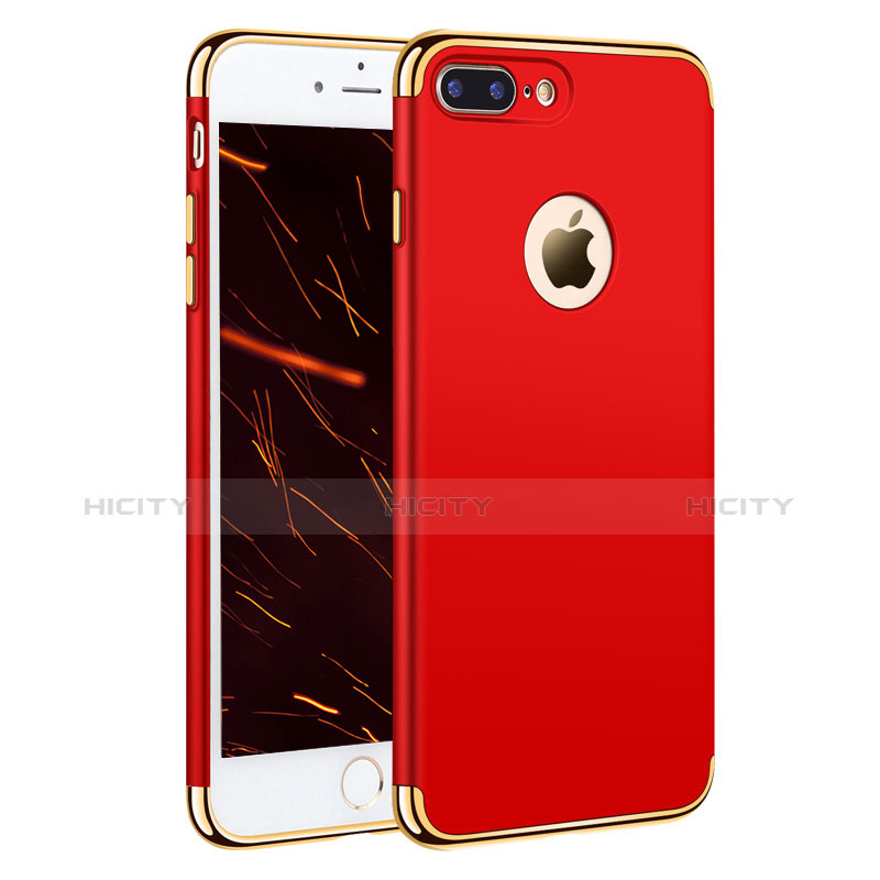 Custodia Lusso Metallo Laterale e Plastica F05 per Apple iPhone 7 Plus Rosso