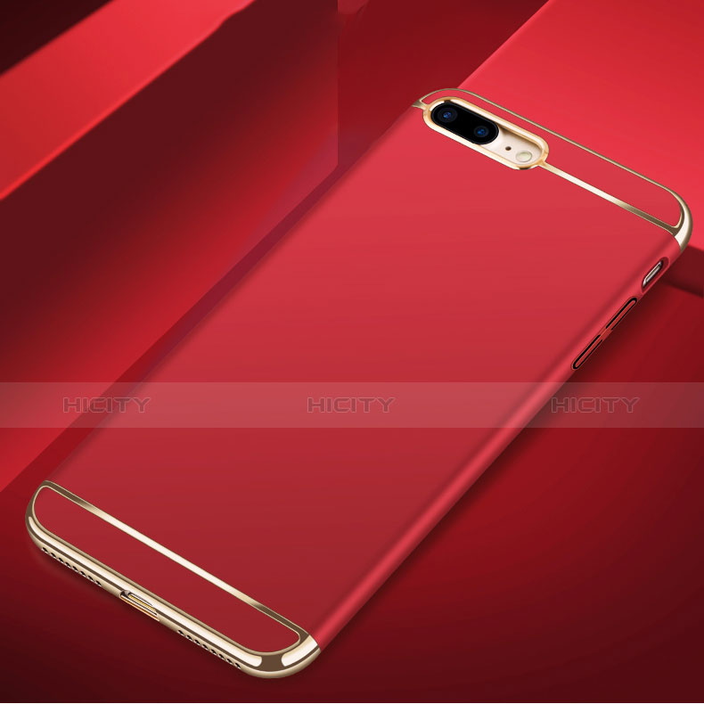 Custodia Lusso Metallo Laterale e Plastica F06 per Apple iPhone 7 Plus Rosso