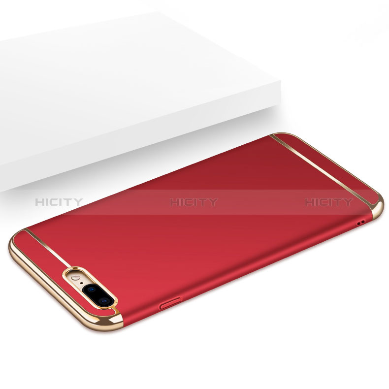 Custodia Lusso Metallo Laterale e Plastica F06 per Apple iPhone 8 Plus Rosso