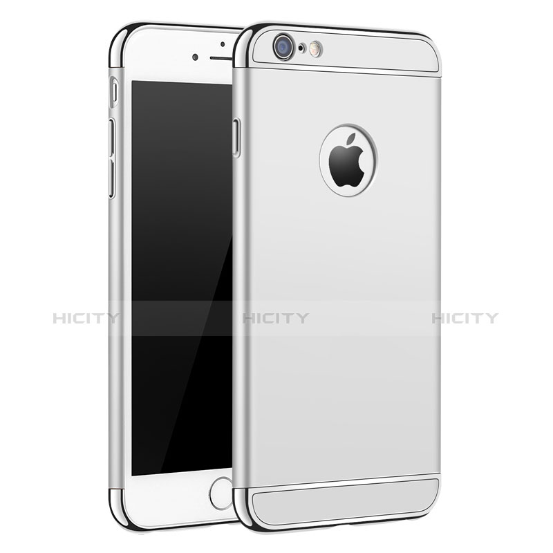 Custodia Lusso Metallo Laterale e Plastica M01 per Apple iPhone 6 Plus Argento