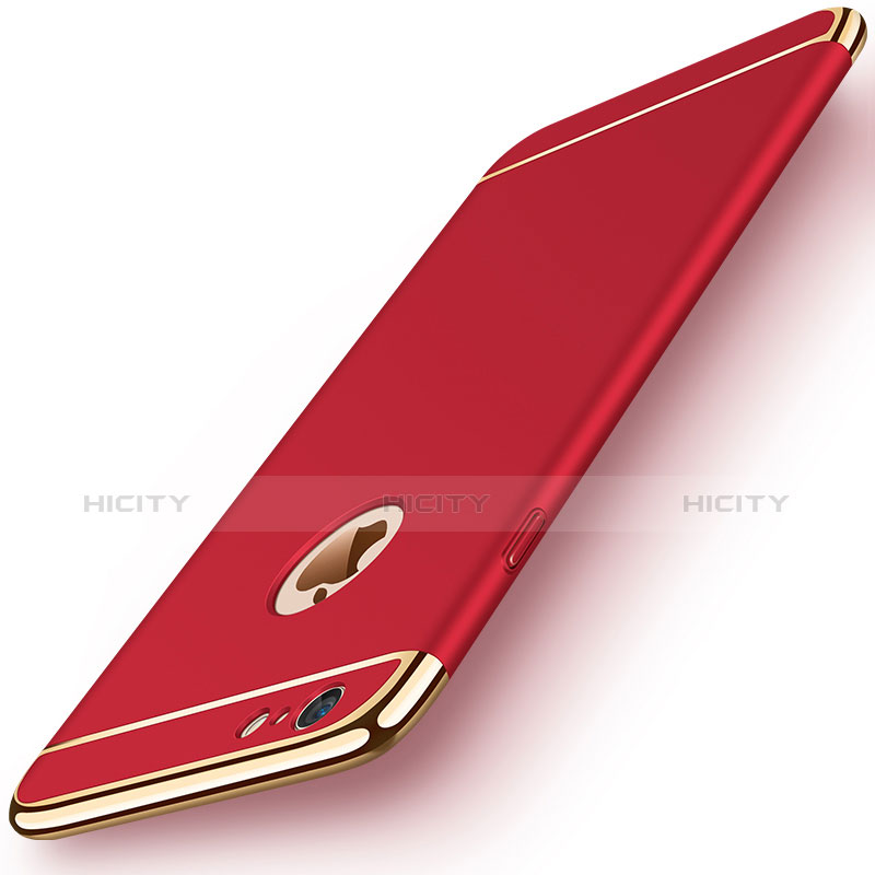Custodia Lusso Metallo Laterale e Plastica M01 per Apple iPhone 6S Plus Rosso