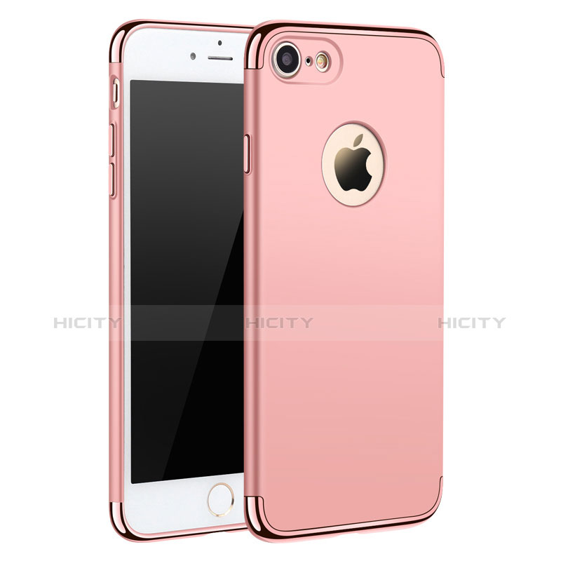 Custodia Lusso Metallo Laterale e Plastica M01 per Apple iPhone 7 Oro Rosa
