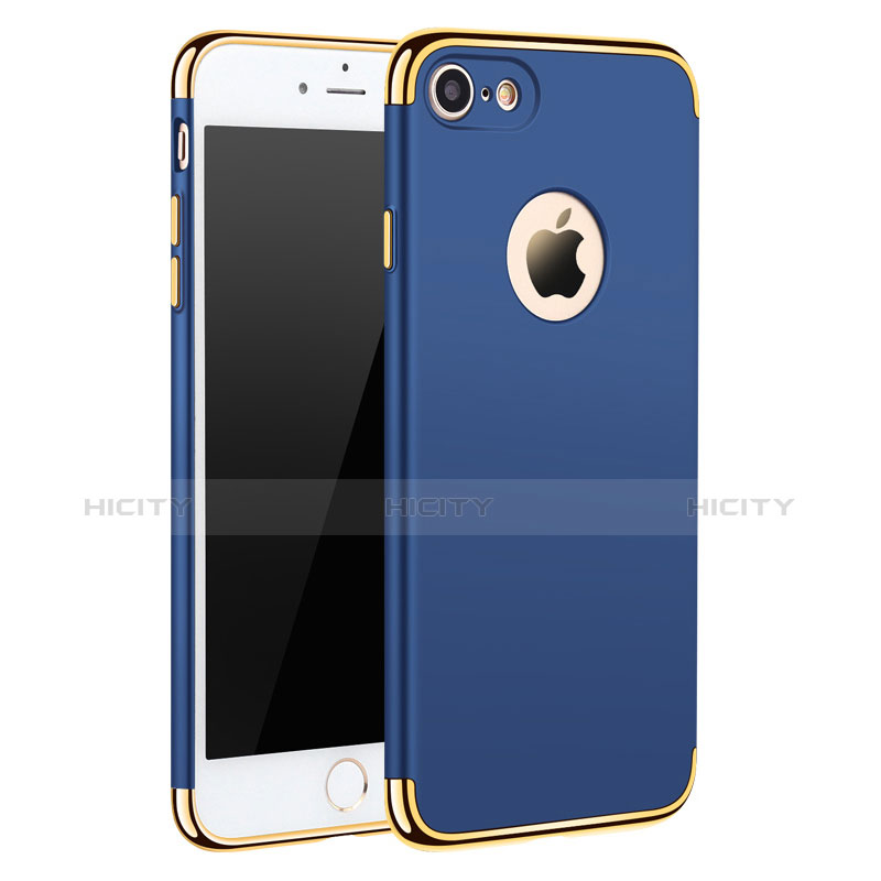 Custodia Lusso Metallo Laterale e Plastica M01 per Apple iPhone 8 Blu