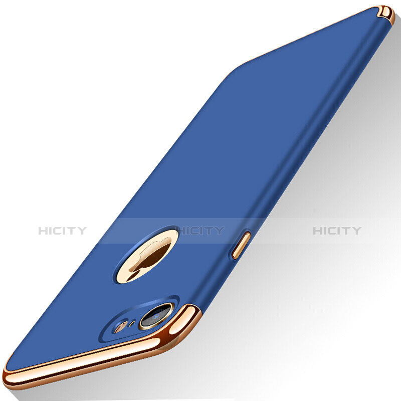 Custodia Lusso Metallo Laterale e Plastica M01 per Apple iPhone 8 Blu
