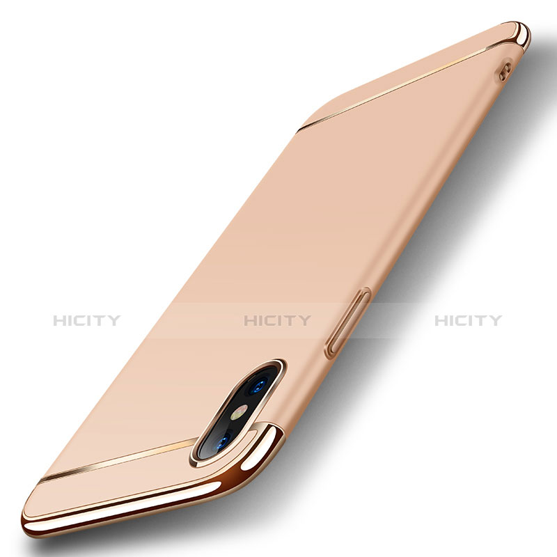 Custodia Lusso Metallo Laterale e Plastica M01 per Apple iPhone X Oro