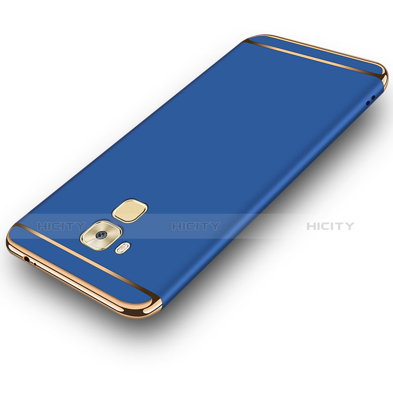 Custodia Lusso Metallo Laterale e Plastica M02 per Huawei G9 Plus Blu