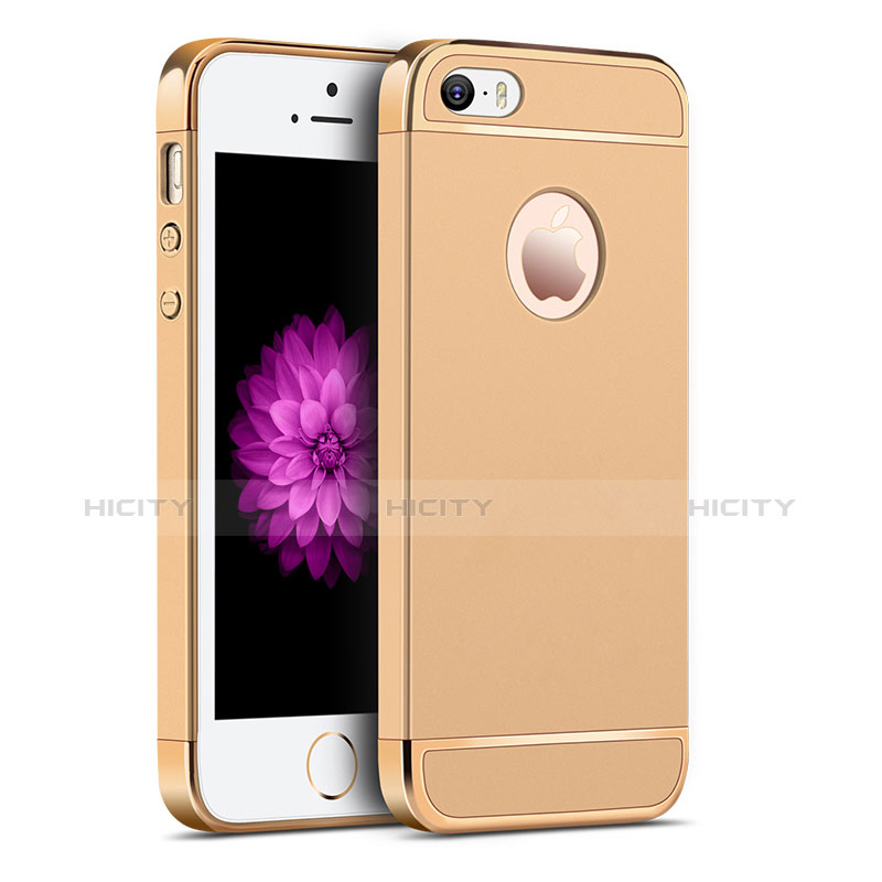 Custodia Lusso Metallo Laterale e Plastica per Apple iPhone 5S Oro