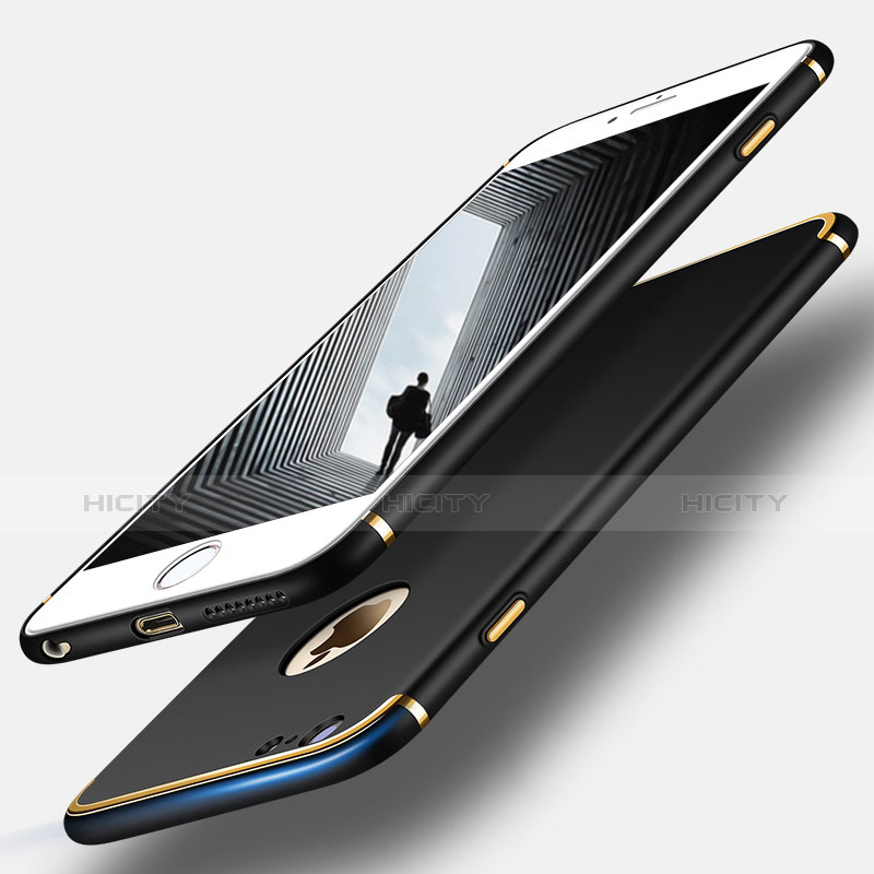 Custodia Lusso Metallo Laterale e Plastica per Apple iPhone 6 Plus Nero