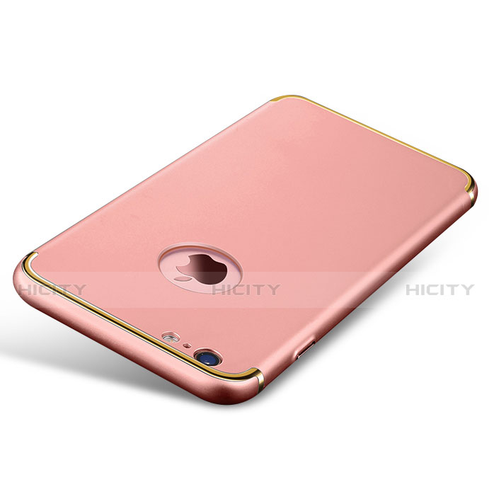 Custodia Lusso Metallo Laterale e Plastica per Apple iPhone 6 Plus Oro Rosa