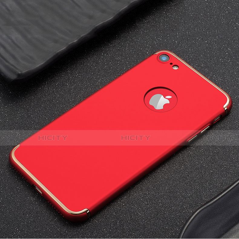 Custodia Lusso Metallo Laterale e Plastica per Apple iPhone SE (2020) Rosso