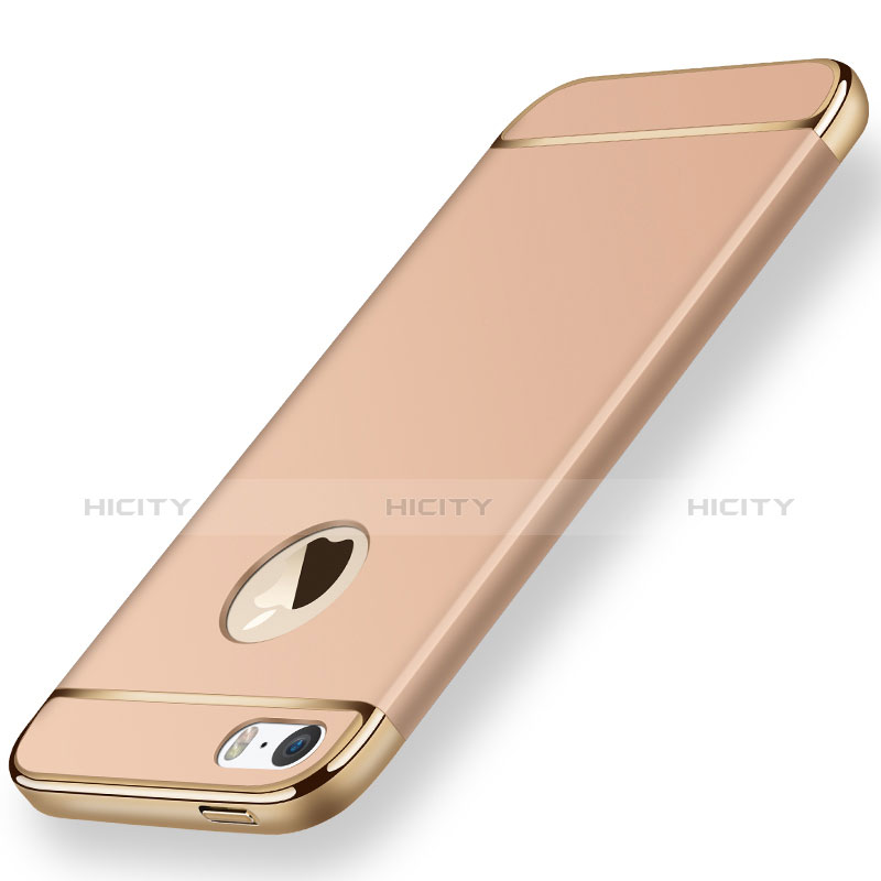 Custodia Lusso Metallo Laterale e Plastica per Apple iPhone SE Oro