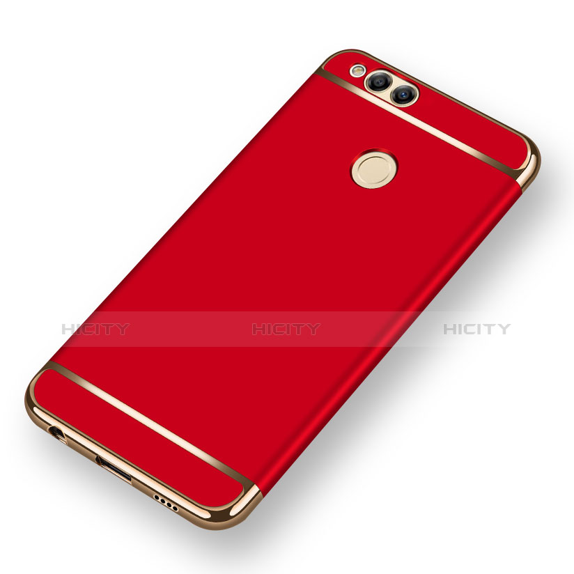 Custodia Lusso Metallo Laterale e Plastica per Huawei Honor Play 7X Rosso