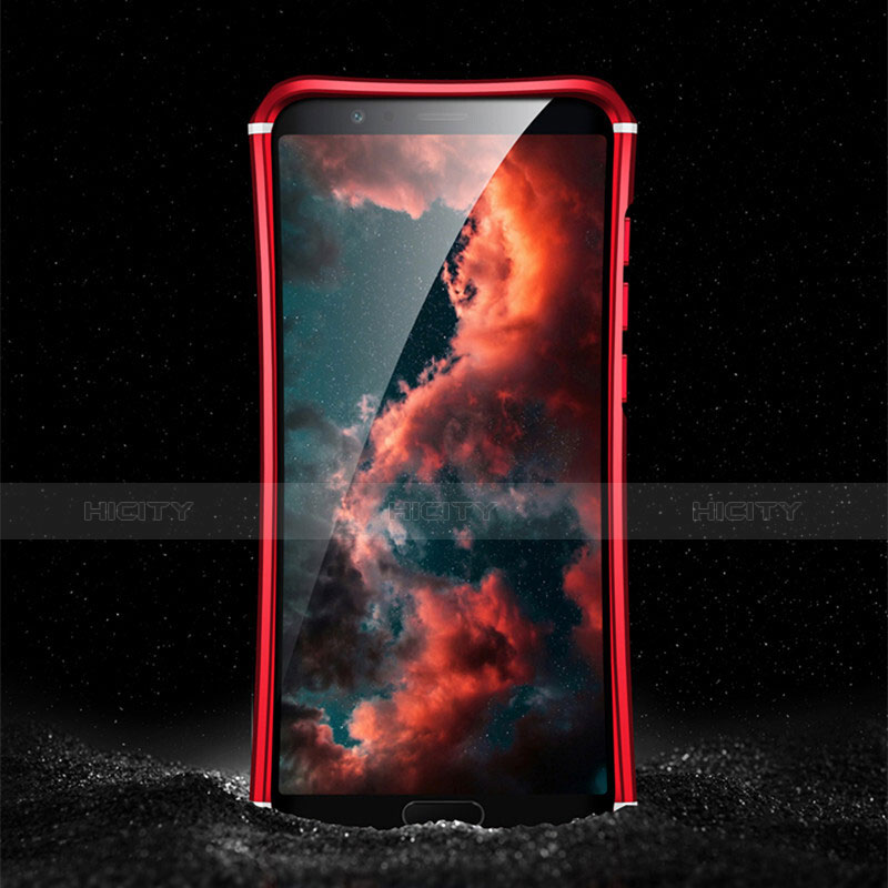 Custodia Lusso Metallo Laterale e Plastica per Huawei Honor View 10 Rosso