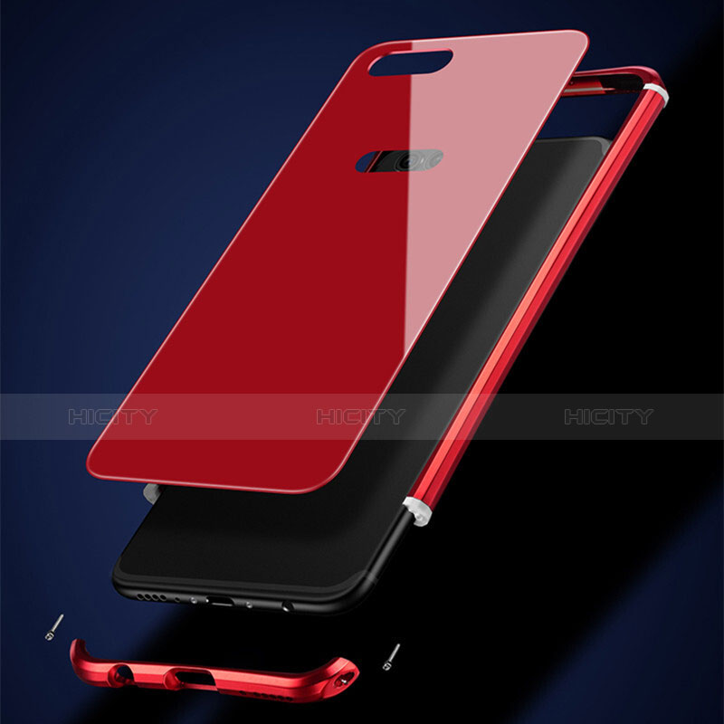 Custodia Lusso Metallo Laterale e Plastica per Huawei Honor View 10 Rosso