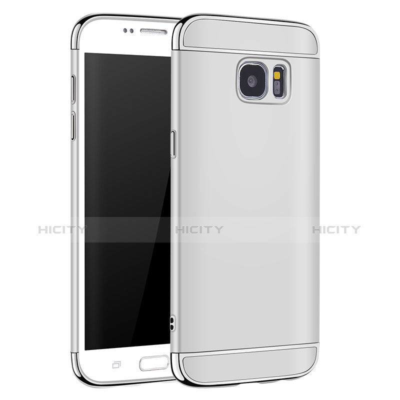 Custodia Lusso Metallo Laterale e Plastica per Samsung Galaxy S7 Edge G935F Argento