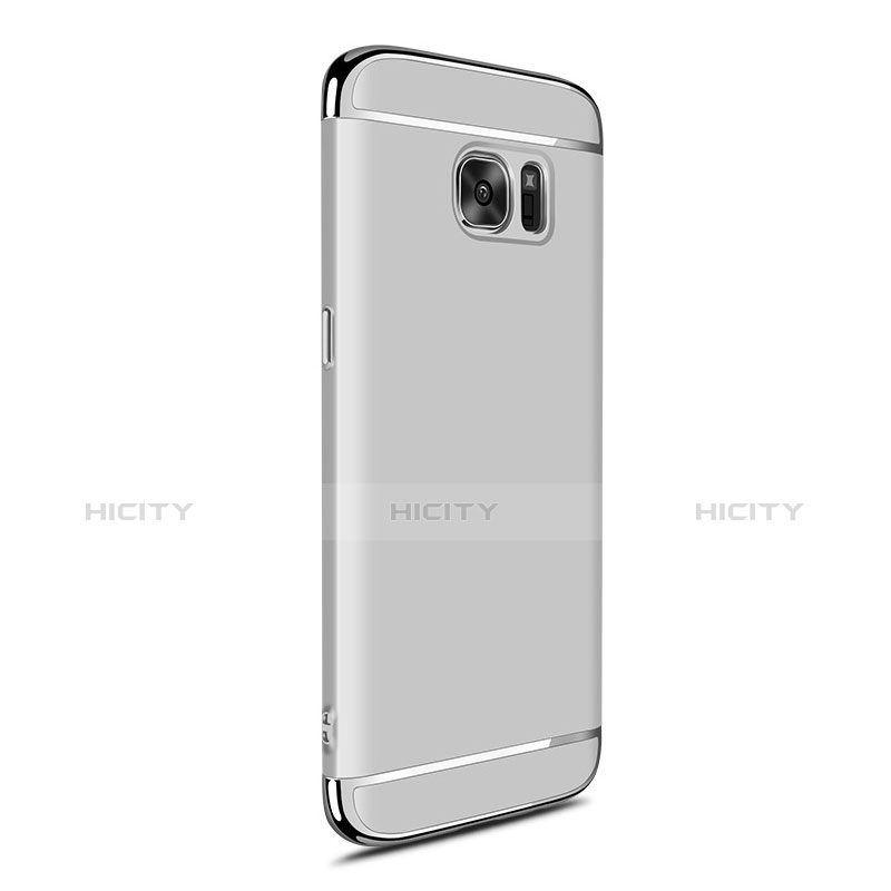 Custodia Lusso Metallo Laterale e Plastica per Samsung Galaxy S7 Edge G935F Argento