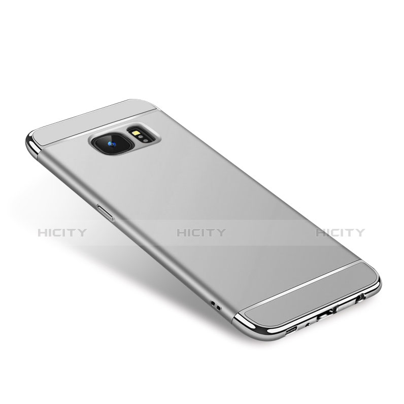 Custodia Lusso Metallo Laterale e Plastica per Samsung Galaxy S7 Edge G935F Argento