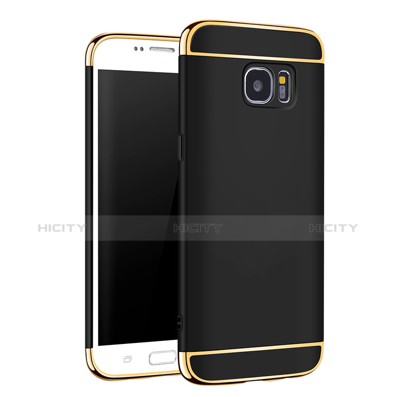 Custodia Lusso Metallo Laterale e Plastica per Samsung Galaxy S7 Edge G935F Nero