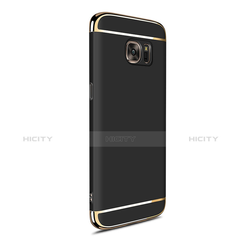 Custodia Lusso Metallo Laterale e Plastica per Samsung Galaxy S7 Edge G935F Nero