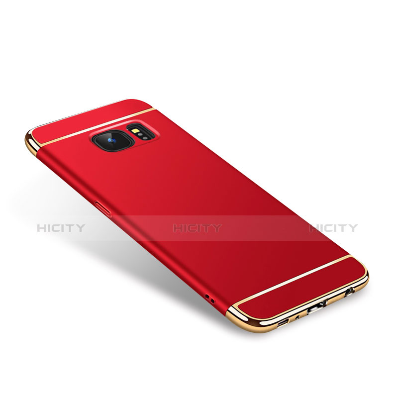Custodia Lusso Metallo Laterale e Plastica per Samsung Galaxy S7 Edge G935F Rosso