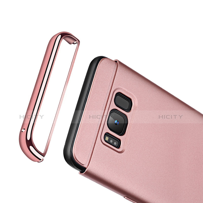 Custodia Lusso Metallo Laterale e Plastica per Samsung Galaxy S8 Oro Rosa