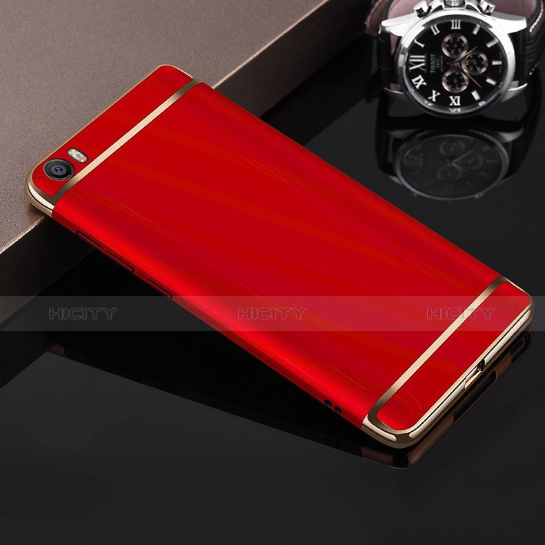 Custodia Lusso Metallo Laterale e Plastica per Xiaomi Mi 5 Rosso