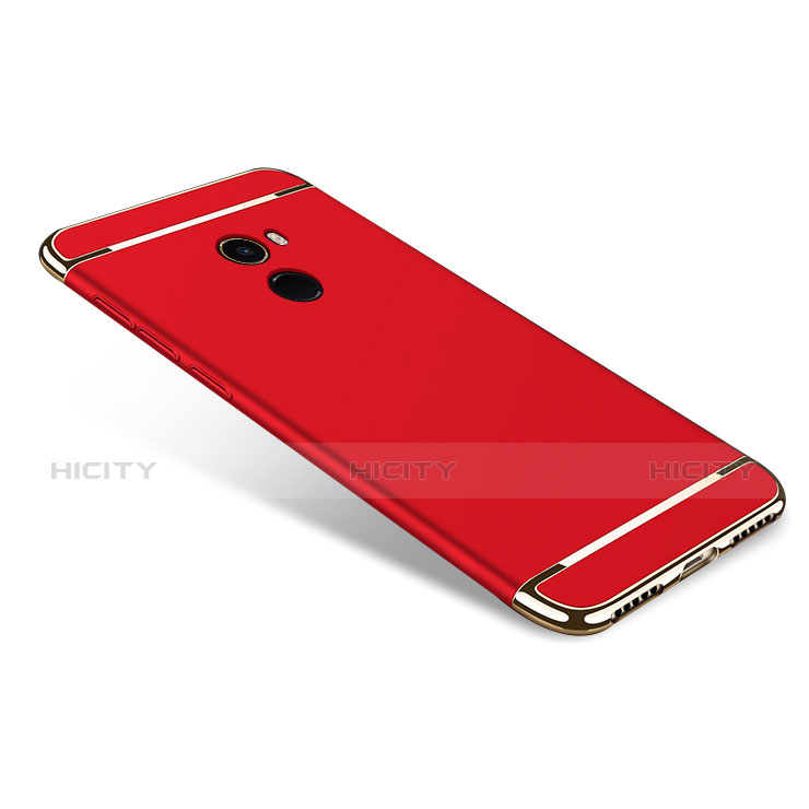Custodia Lusso Metallo Laterale e Plastica per Xiaomi Mi Mix 2 Rosso
