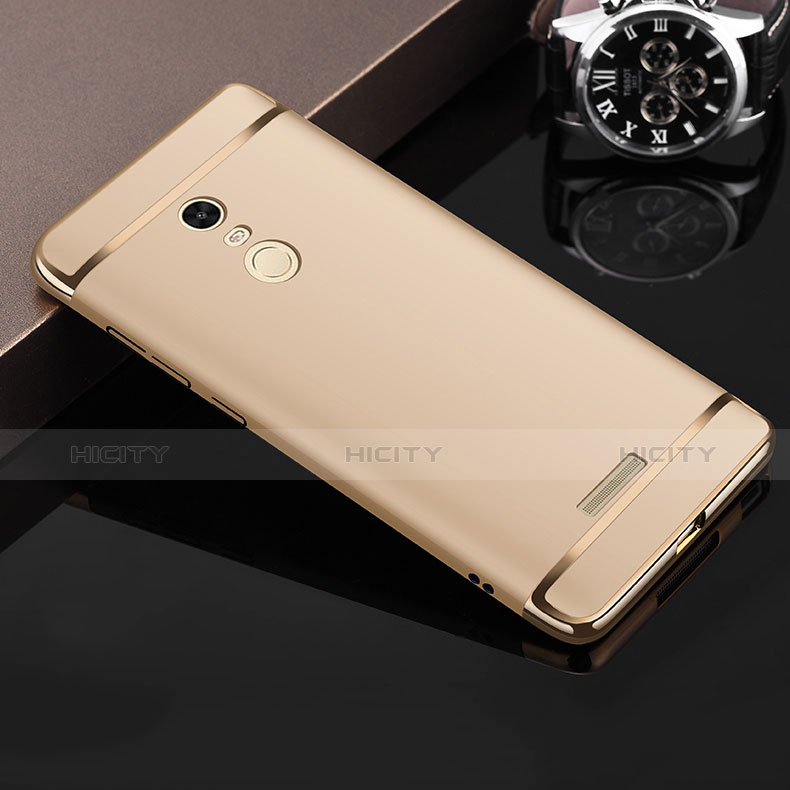 Custodia Lusso Metallo Laterale e Plastica per Xiaomi Redmi Note 3 MediaTek Oro