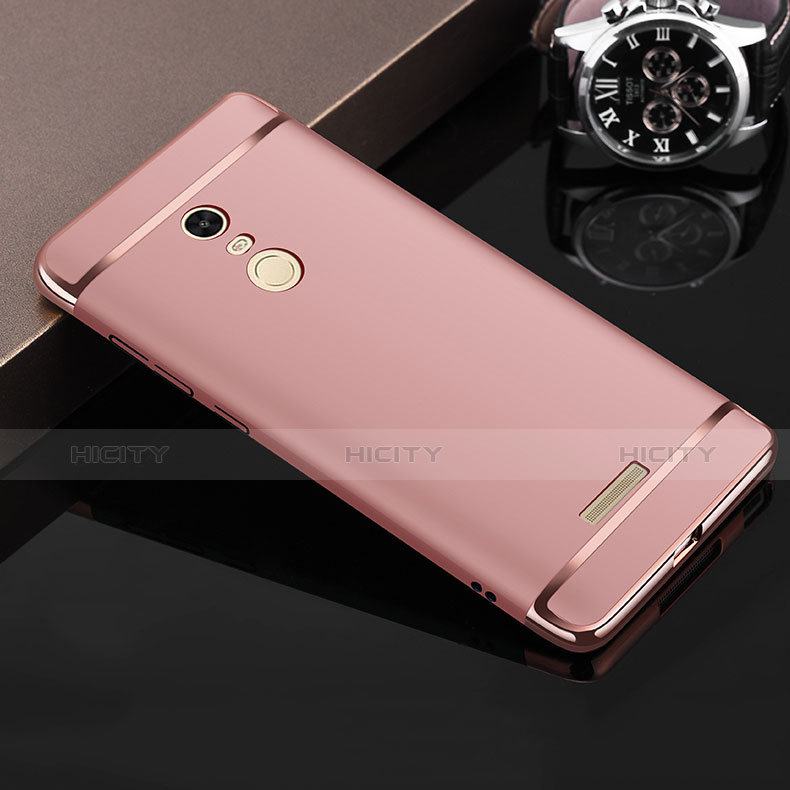 Custodia Lusso Metallo Laterale e Plastica per Xiaomi Redmi Note 3 Pro Oro Rosa