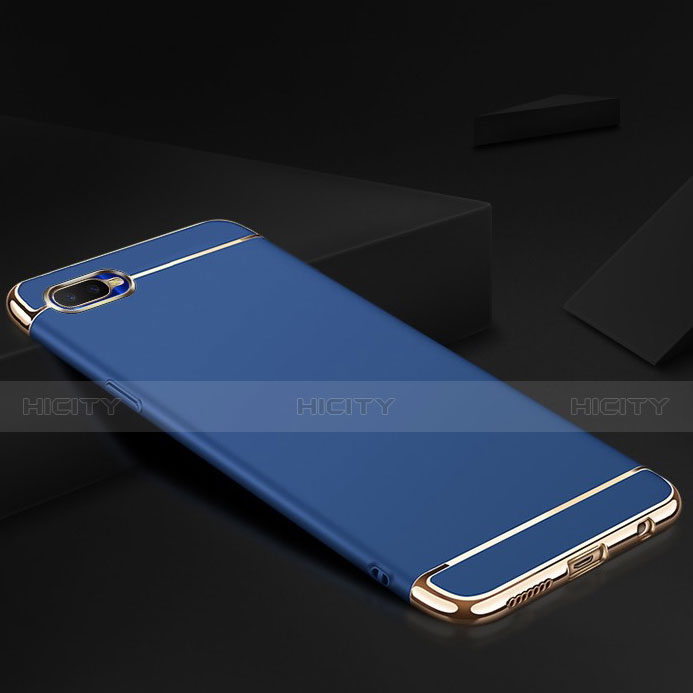 Custodia Lusso Metallo Laterale e Silicone Cover M02 per Oppo K1 Blu