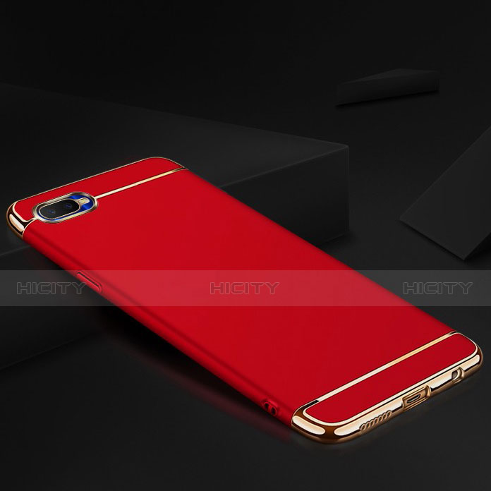 Custodia Lusso Metallo Laterale e Silicone Cover M02 per Oppo RX17 Neo Rosso