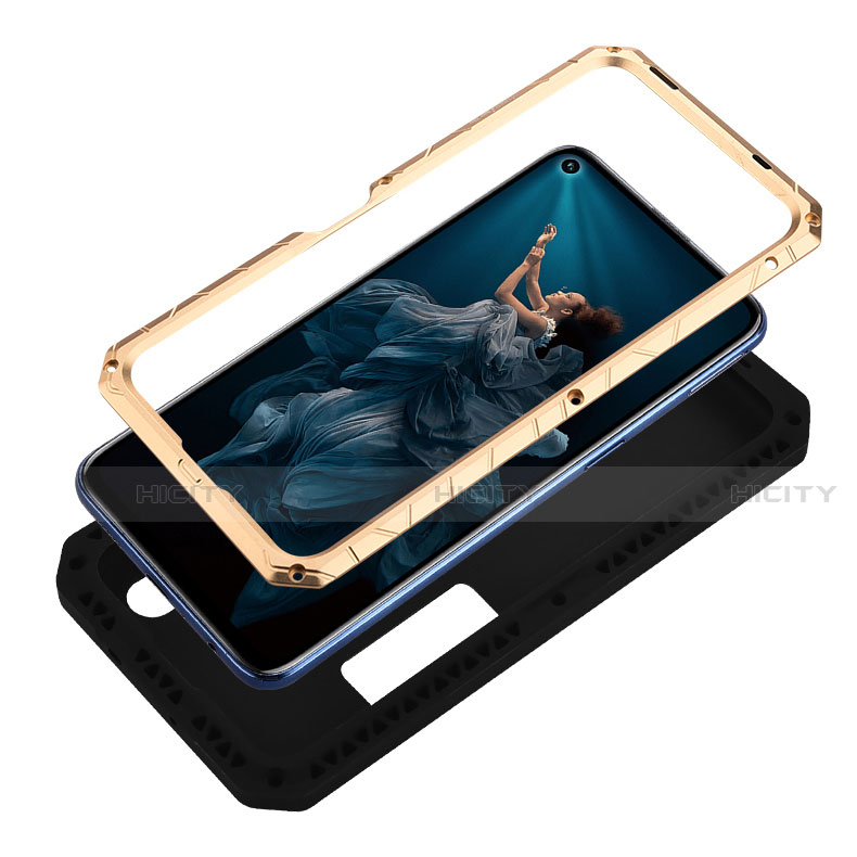 Custodia Lusso Metallo Laterale e Silicone Cover T01 per Huawei Honor 20 Pro