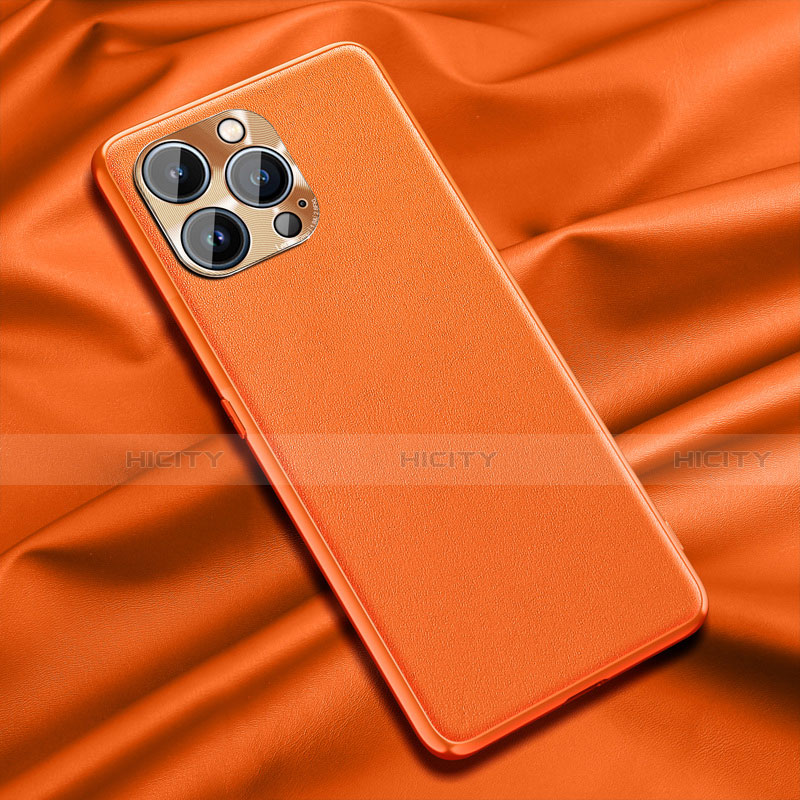 Custodia Lusso Pelle Cover A01 per Apple iPhone 13 Pro Arancione
