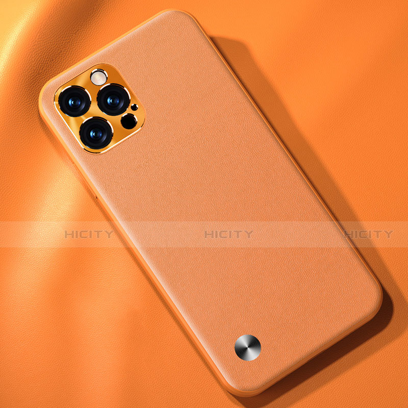 Custodia Lusso Pelle Cover A05 per Apple iPhone 14 Pro Arancione