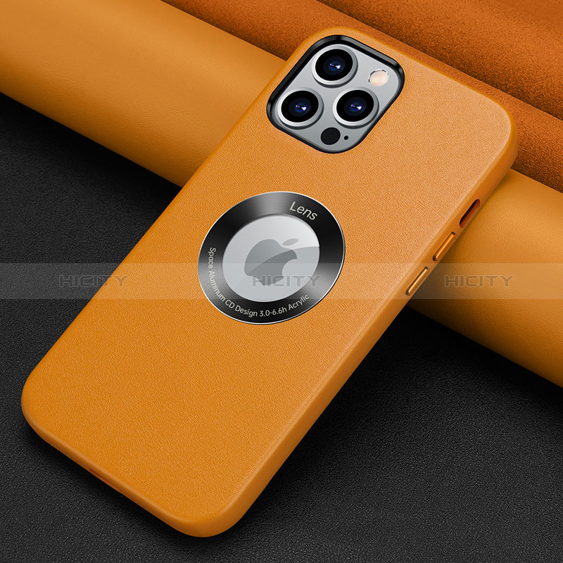 Custodia Lusso Pelle Cover A08 per Apple iPhone 14 Pro Max Arancione