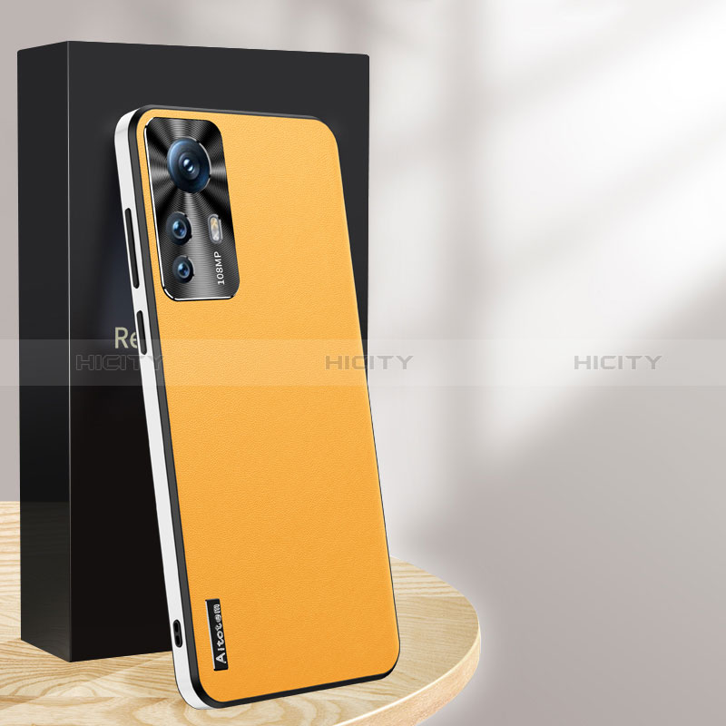 Custodia Lusso Pelle Cover AT1 per Xiaomi Mi 12T 5G Giallo