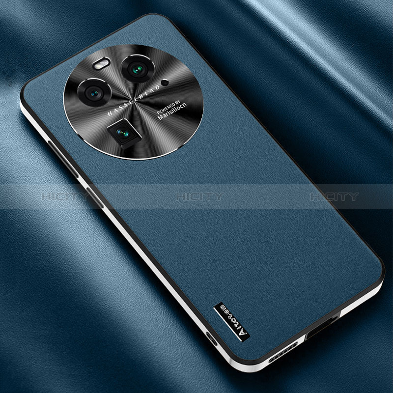 Custodia Lusso Pelle Cover AT2 per Oppo Find X6 Pro 5G Blu