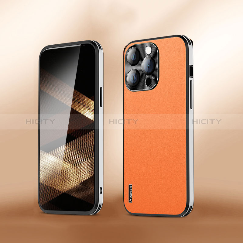 Custodia Lusso Pelle Cover AT6 per Apple iPhone 15 Pro Arancione