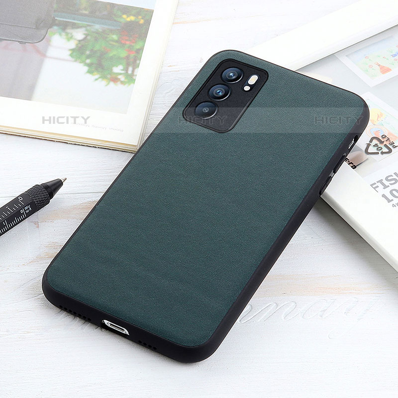 Custodia Lusso Pelle Cover B01H per Oppo Reno6 5G Verde