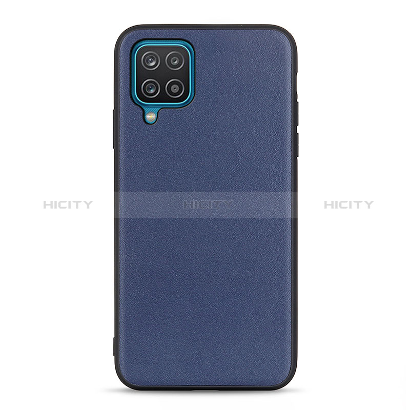 Custodia Lusso Pelle Cover B01H per Samsung Galaxy A12 Blu