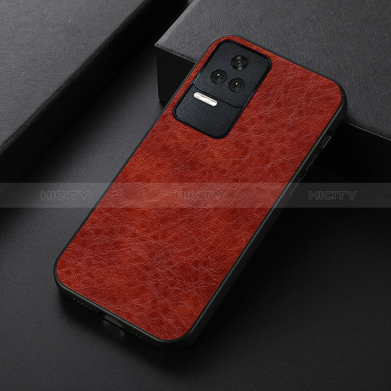 Custodia Lusso Pelle Cover B05H per Xiaomi Redmi K50 Pro 5G Marrone