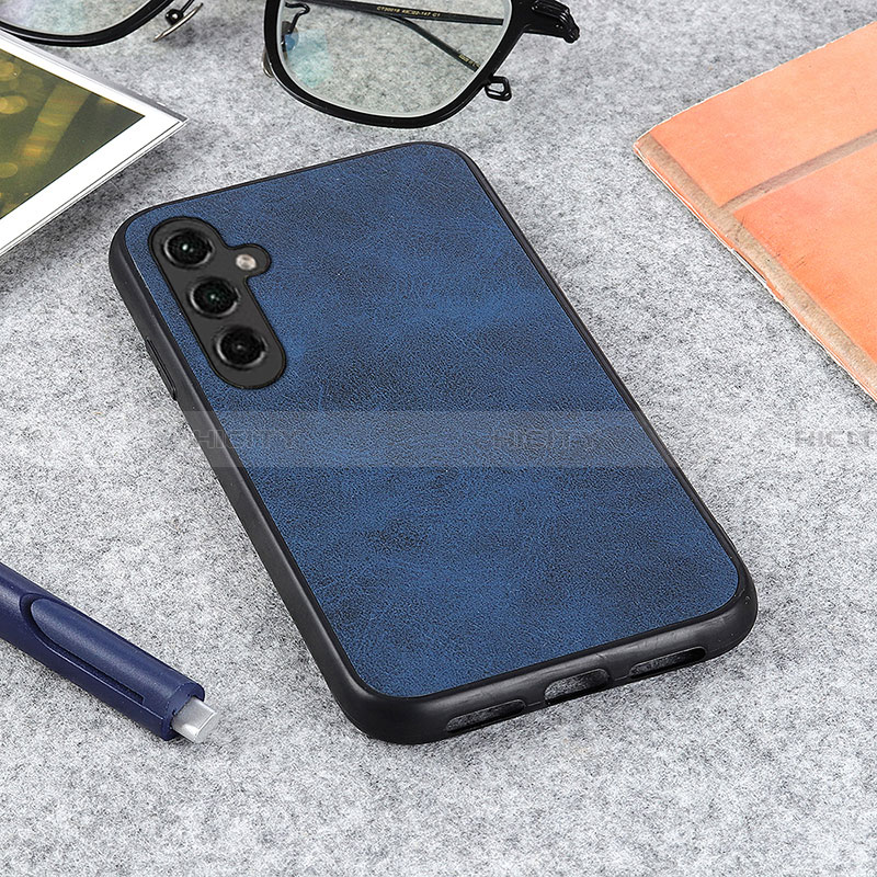 Custodia Lusso Pelle Cover B08H per Samsung Galaxy A14 5G Blu