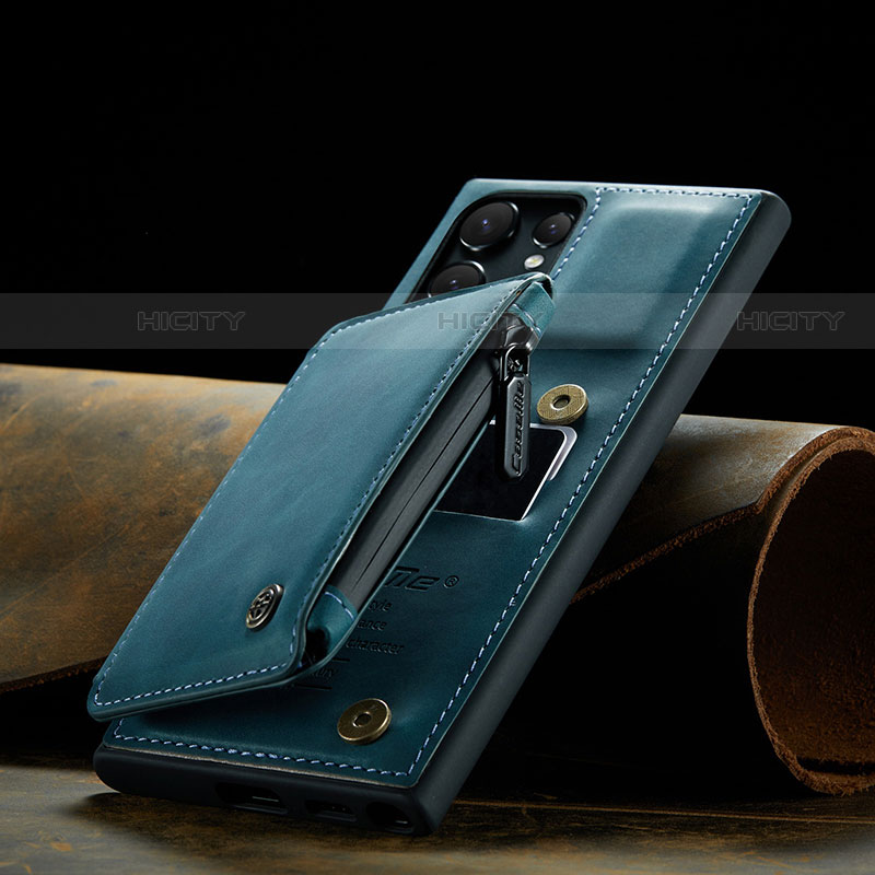 Custodia Lusso Pelle Cover C02S per Samsung Galaxy S21 Ultra 5G Blu
