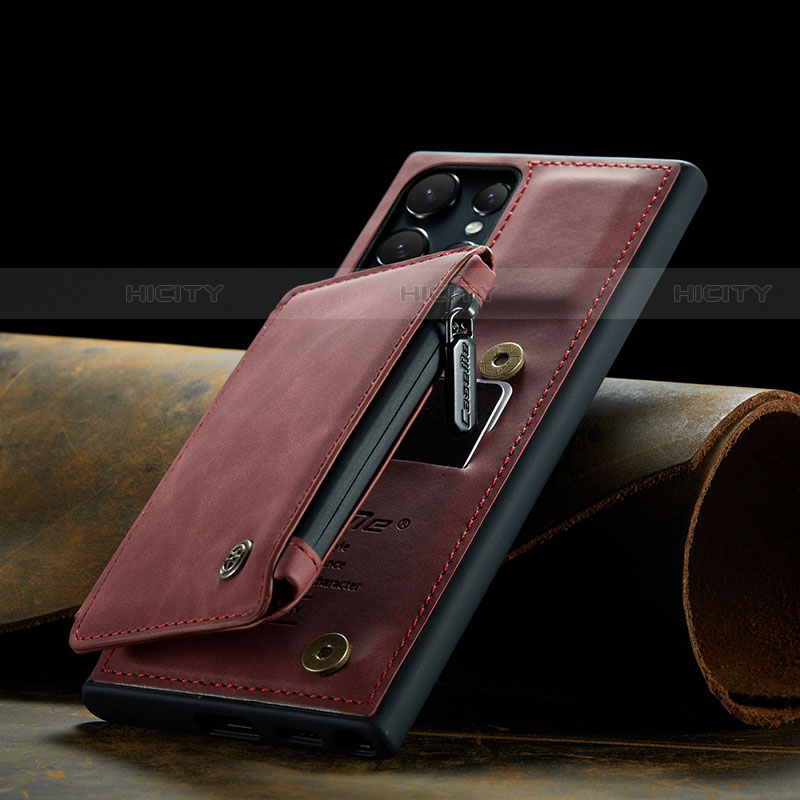 Custodia Lusso Pelle Cover C02S per Samsung Galaxy S21 Ultra 5G Rosso