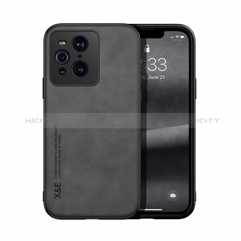 Custodia Lusso Pelle Cover DY1 per Oppo Find X3 5G Nero