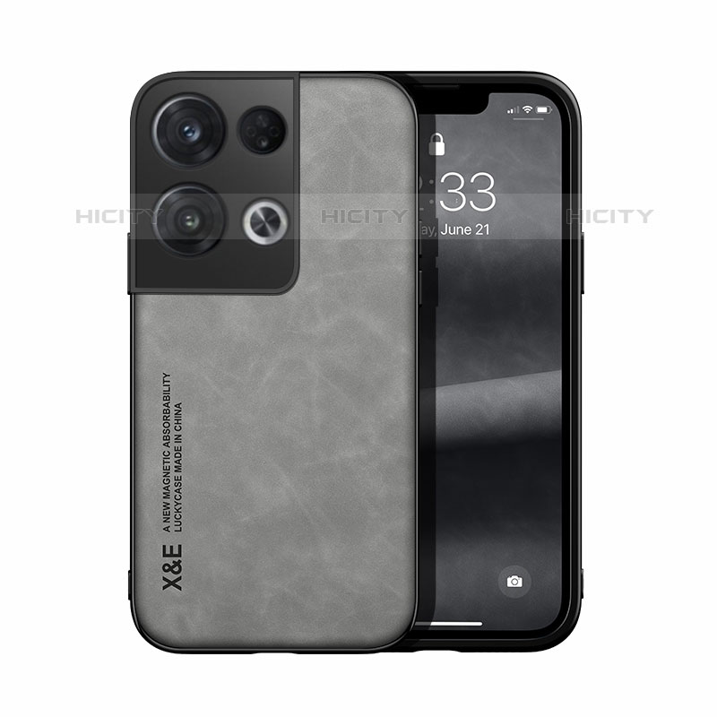 Custodia Lusso Pelle Cover DY1 per Oppo Reno8 Pro+ Plus 5G Grigio