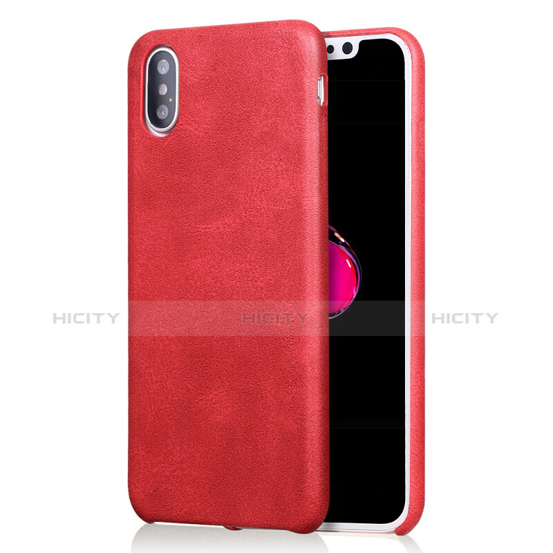Custodia Lusso Pelle Cover L01 per Apple iPhone X Rosso