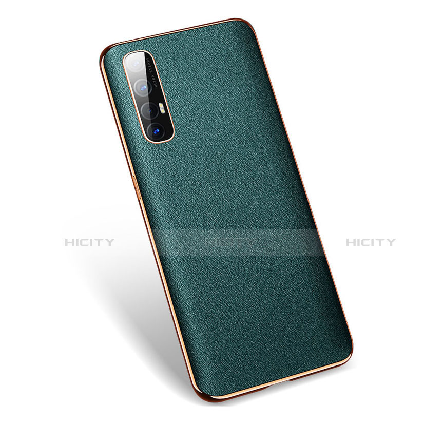 Custodia Lusso Pelle Cover L01 per Oppo Reno3 Pro Verde