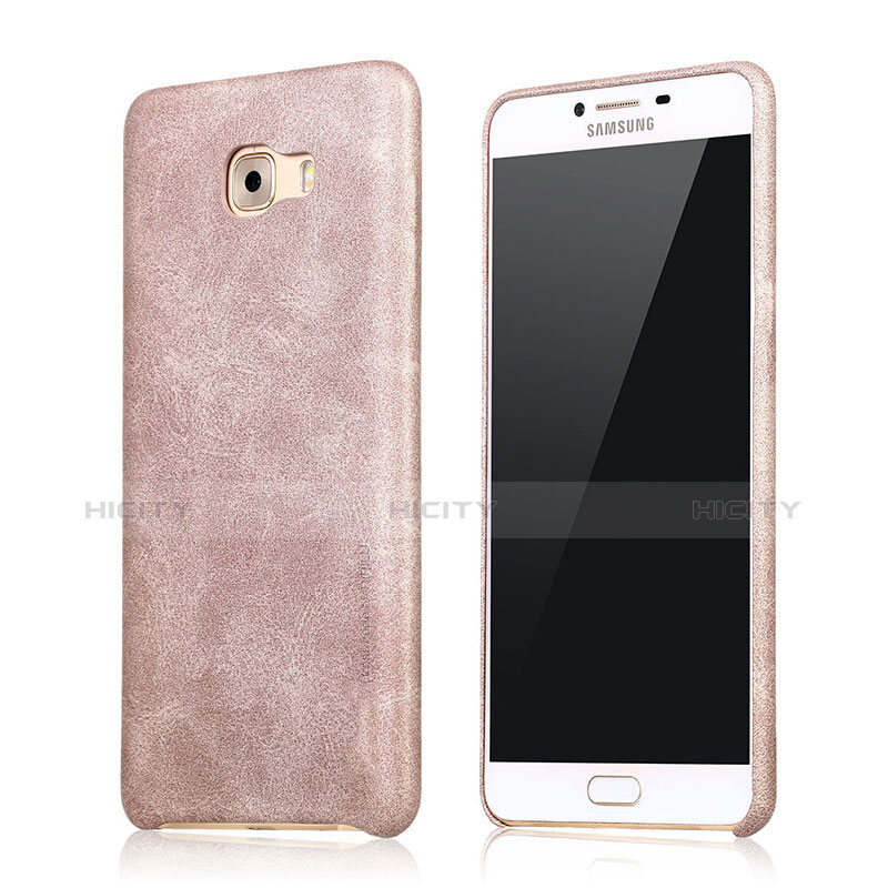 Custodia Lusso Pelle Cover L01 per Samsung Galaxy C9 Pro C9000 Oro Rosa